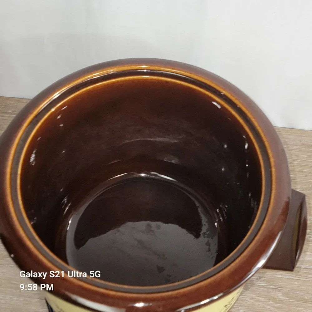 Vg Sunbeam Crockmaster 5 Quart Crock Pot Slow Cooker Amber Glass Lid Read